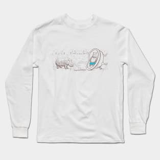 Hipster the Hippo Long Sleeve T-Shirt